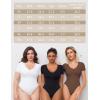 imageAvidlove Short Sleeve Bodysuit for Women Lace V Neck Body Suits Double Lined Bodysuits Sexy Going Out TopBrown
