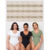 imageAvidlove Short Sleeve Bodysuit for Women Lace V Neck Body Suits Double Lined Bodysuits Sexy Going Out TopGrayish Green