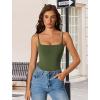 imageAvidlove Tank Top Bodysuit for Women Square Neck Double Lined Body Suits One Piece Thong Basic Summer Cami TopsArmy Green