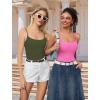 imageAvidlove Tank Top Bodysuit for Women Square Neck Double Lined Body Suits One Piece Thong Basic Summer Cami TopsArmy Green