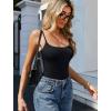 imageAvidlove Tank Top Bodysuit for Women Square Neck Double Lined Body Suits One Piece Thong Basic Summer Cami TopsBlack