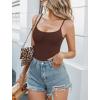 imageAvidlove Tank Top Bodysuit for Women Square Neck Double Lined Body Suits One Piece Thong Basic Summer Cami TopsBrown
