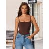 imageAvidlove Tank Top Bodysuit for Women Square Neck Double Lined Body Suits One Piece Thong Basic Summer Cami TopsBrown