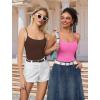 imageAvidlove Tank Top Bodysuit for Women Square Neck Double Lined Body Suits One Piece Thong Basic Summer Cami TopsBrown