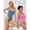 imageAvidlove Tank Top Bodysuit for Women Square Neck Double Lined Body Suits One Piece Thong Basic Summer Cami TopsDark Blue