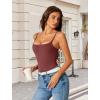 imageAvidlove Tank Top Bodysuit for Women Square Neck Double Lined Body Suits One Piece Thong Basic Summer Cami TopsDark Fuchsia