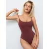imageAvidlove Tank Top Bodysuit for Women Square Neck Double Lined Body Suits One Piece Thong Basic Summer Cami TopsDark Fuchsia