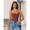 imageAvidlove Tank Top Bodysuit for Women Square Neck Double Lined Body Suits One Piece Thong Basic Summer Cami TopsDark Fuchsia