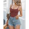 imageAvidlove Tank Top Bodysuit for Women Square Neck Double Lined Body Suits One Piece Thong Basic Summer Cami TopsDark Fuchsia