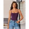 imageAvidlove Tank Top Bodysuit for Women Square Neck Double Lined Body Suits One Piece Thong Basic Summer Cami TopsDeep Purple