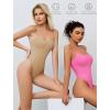 imageAvidlove Tank Top Bodysuit for Women Square Neck Double Lined Body Suits One Piece Thong Basic Summer Cami TopsKhaki