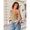 imageAvidlove Tank Top Bodysuit for Women Square Neck Double Lined Body Suits One Piece Thong Basic Summer Cami TopsKhaki