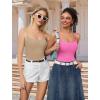 imageAvidlove Tank Top Bodysuit for Women Square Neck Double Lined Body Suits One Piece Thong Basic Summer Cami TopsKhaki