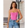 imageAvidlove Tank Top Bodysuit for Women Square Neck Double Lined Body Suits One Piece Thong Basic Summer Cami TopsPeach Coral