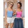 imageAvidlove Tank Top Bodysuit for Women Square Neck Double Lined Body Suits One Piece Thong Basic Summer Cami TopsPeach Coral