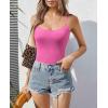 imageAvidlove Tank Top Bodysuit for Women Square Neck Double Lined Body Suits One Piece Thong Basic Summer Cami TopsPeach Coral