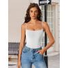 imageAvidlove Tank Top Bodysuit for Women Square Neck Double Lined Body Suits One Piece Thong Basic Summer Cami TopsWhite