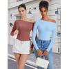 imageAvidlove Women Off the Shoulder Long Sleeve Bodysuit Double Lined Thong Body Suits Tops Soft Sexy OutfitsPurple Red