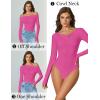 imageAvidlove Women Off the Shoulder Long Sleeve Bodysuit Double Lined Thong Body Suits Tops Soft Sexy OutfitsRose Red