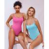 imageAvidlove Women Square Neck Lace Bodysuit Sleeveless Spaghetti Strap Tank Top Body SuitsRose Red