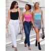 imageAvidlove Women Square Neck Lace Bodysuit Sleeveless Spaghetti Strap Tank Top Body SuitsRose Red