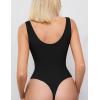 imageAvidlove Womens Sexy Plunge Deep V Neck Bodysuit Double Lined Sleeveless Thong Body Suit Leotard for Going Out TankBlack