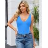 imageAvidlove Womens Sexy Plunge Deep V Neck Bodysuit Double Lined Sleeveless Thong Body Suit Leotard for Going Out TankBlue