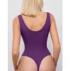 imageAvidlove Womens Sexy Plunge Deep V Neck Bodysuit Double Lined Sleeveless Thong Body Suit Leotard for Going Out TankDark Purple