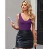 imageAvidlove Womens Sexy Plunge Deep V Neck Bodysuit Double Lined Sleeveless Thong Body Suit Leotard for Going Out TankDark Purple
