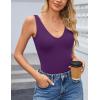 imageAvidlove Womens Sexy Plunge Deep V Neck Bodysuit Double Lined Sleeveless Thong Body Suit Leotard for Going Out TankDark Purple