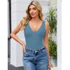 imageAvidlove Womens Sexy Plunge Deep V Neck Bodysuit Double Lined Sleeveless Thong Body Suit Leotard for Going Out TankDeep Blue