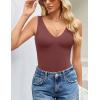 imageAvidlove Womens Sexy Plunge Deep V Neck Bodysuit Double Lined Sleeveless Thong Body Suit Leotard for Going Out TankPurple Red