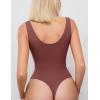 imageAvidlove Womens Sexy Plunge Deep V Neck Bodysuit Double Lined Sleeveless Thong Body Suit Leotard for Going Out TankPurple Red