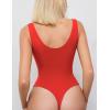 imageAvidlove Womens Sexy Plunge Deep V Neck Bodysuit Double Lined Sleeveless Thong Body Suit Leotard for Going Out TankRed