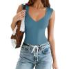 imageAvidlove Body Suits for Womens Sexy Bodysuit Tank Top Thong Body Suit Seamless Double Lined Going Out TopsGreen Blue