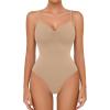imageAvidlove Body Suits for Womens Sexy Ruched V Neck Thong Bodysuit Backless Sleeveless Double Lined Cami Body Suit TopChampagne