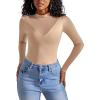 imageAvidlove Bodysuits for Women Long Sleeve Going Out Tops Mock Turtleneck Body Suits Double Lined Leotard ShirtsNude