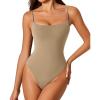 imageAvidlove Tank Top Bodysuit for Women Square Neck Double Lined Body Suits One Piece Thong Basic Summer Cami TopsKhaki