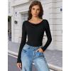 imageAvidlove Women Off the Shoulder Long Sleeve Bodysuit Double Lined Thong Body Suits Tops Soft Sexy OutfitsBlack