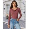 imageAvidlove Women Off the Shoulder Long Sleeve Bodysuit Double Lined Thong Body Suits Tops Soft Sexy OutfitsPurple Red