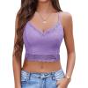 imageAvidlove Lace Bralette for Women Spaghetti Strap Tank Top V Neck Slim Basic CamisolesLilac