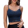 imageAvidlove Lace Bralette for Women Spaghetti Strap Tank Top V Neck Slim Basic CamisolesNavy Blue