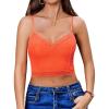 imageAvidlove Lace Bralette for Women Spaghetti Strap Tank Top V Neck Slim Basic CamisolesOrange
