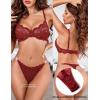 image:imageAvidlove Lace Thongs for Women with RhinestoneEmbellished Strap Cheeky Underwear Sexy Panties 13 PackWine Red