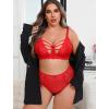 image:imageAvidlove Plus Size Lingerie Set for Women Lace Bra Panties Set 2 Piece LingerieCarmine Red