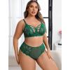 image:imageAvidlove Plus Size Lingerie Set for Women Lace Bra Panties Set 2 Piece LingerieDark Green