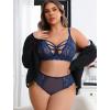image:imageAvidlove Plus Size Lingerie Set for Women Lace Bra Panties Set 2 Piece LingerieNavy Blue