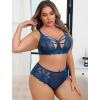 image:imageAvidlove Plus Size Lingerie Set for Women Lace Bra Panties Set 2 Piece LingerieRoyal Blue