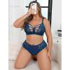 image:imageAvidlove Plus Size Lingerie Set for Women Lace Bra Panties Set 2 Piece LingerieRoyal Blue
