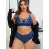 image:imageAvidlove Plus Size Lingerie Set for Women Lace Bra Panties Set 2 Piece LingerieRoyal Blue
